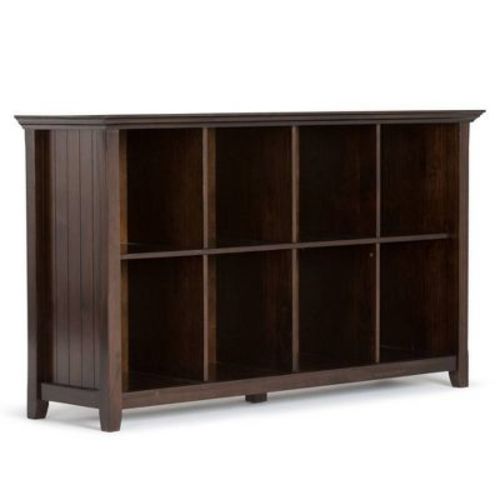 Normandy 8 Cube Storage Sofa Table Brunette Brown - WyndenHall: Mid-Century Modern, Pine Material, Fixed Shelves