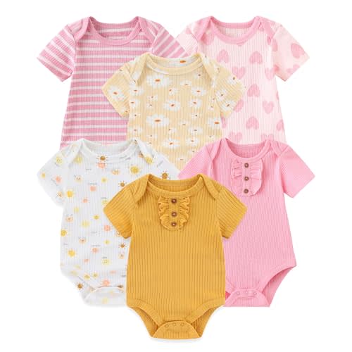 JELYLOVE Fashion Baby Boy Girl Bodysuits 6-Pack Casual Cotton Soft Infants Outfit New born Clothes
