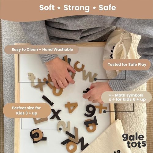 Magnetic Alphabet Magnets – 135 PCS Letters and Numbers Set – Soft Foam, Neutral Colours – Fridge Magnets for Kids Ages 3+