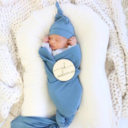 Personalized Baby Name Wood Announcement | Script Monogram
