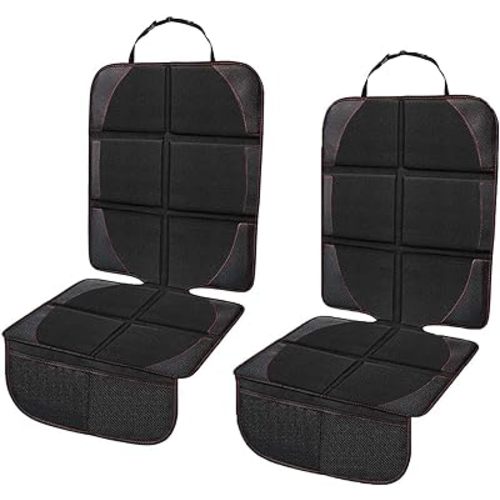 2 Pack Car Seat Protector for Child Seats, Waterproof Non-Slip With Storage Pockets, for Baby and Pet, Black