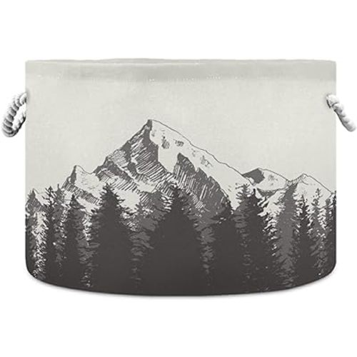 Cotton Rope Basket Mountain Forest Baby Laundry Basket for Blankets Toys Storage Basket