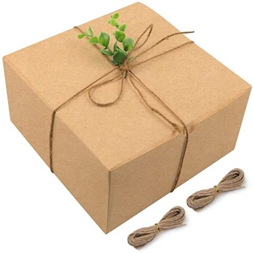 Moretoes Brown Gift Boxes Kraft Boxes 15pcs 8x8x4 Inches, Paper Gift Boxes with Lids for Gifts, Bridesmaid Proposal Boxes, Cupcake Boxes, Crafting