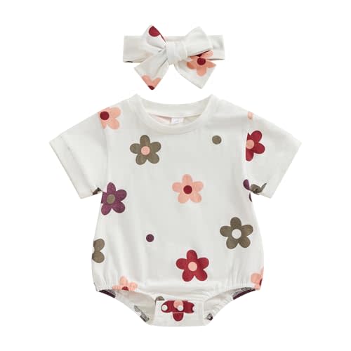 FYBITBO Newborn Infant Baby Girls Clothes Summer Short Sleeve Rompers Bubble Bodysuit Cute Outfit One Piece Clothing