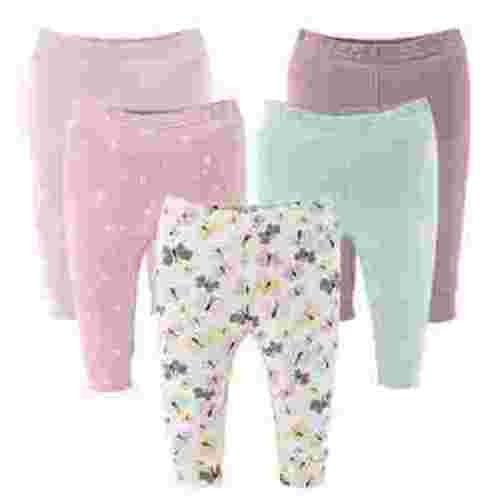 The Peanutshell Baby Girl Pants, Cotton Pull On Pants for 0-3 Months Old, Butterfly Kisses, 5-Pack