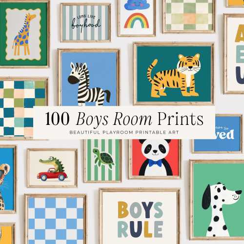 100 Boys Kids Room Prints | Wall Art Set | Nursery Wall Art | Playroom Decor | Kids Room Art | Boys Art | Eclectic Art | DIGITAL DOWNLOAD