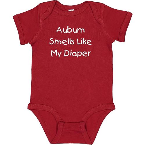 Auburn Smells Like My Diaper Funny Alabama Fan Baby Bodysuit
