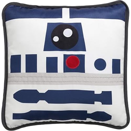 Lambs & Ivy Star Wars Signature R2D2 White/Blue Decorative Throw Pillow