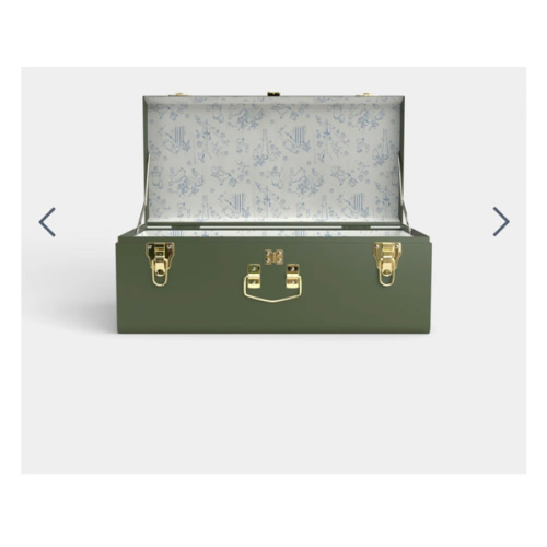 Petite Trunk - Green - Hide and Seek Cream / No Embroidery