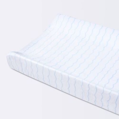 Plush Changing Pad Cover Sea Stripe - White/blue - Cloud Island™