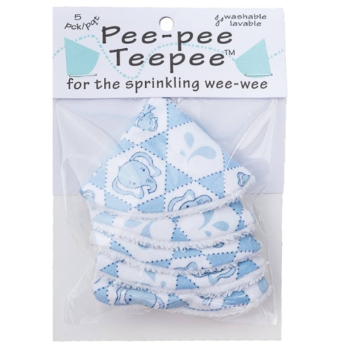 Beba Bean Washable Cotton Pee-Pee Teepees That Shield Baby Boys Pee During Diaper Changes. Makes a Great add-on Gift for a Baby Shower Thanks to its Fun, Gift-Ready Store Packaging. 5 Pack. Elephant