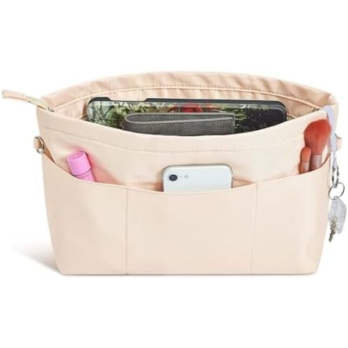 Vercord Premium Nylon Purse Organizer Tote Handbag Insert Organizers Bag in Bag Zipper 13 Pockets 5 Sizes