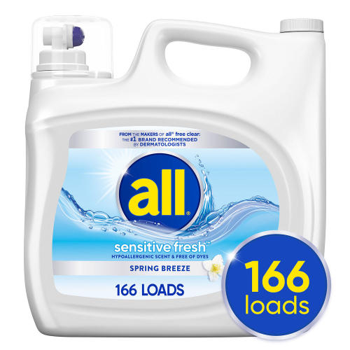 all Sensitive Fresh Liquid Laundry Detergent, Spring Breeze, 166 loads, 250 fl. oz. - Sam's Club