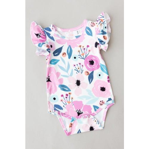 Mila & Rose- Pretty in Purple S/S Flutter Bodysuit