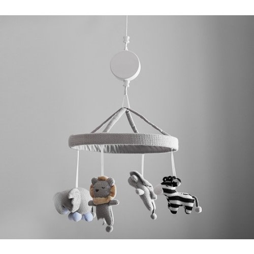 Knit Animal Baby Mobile with White Arm