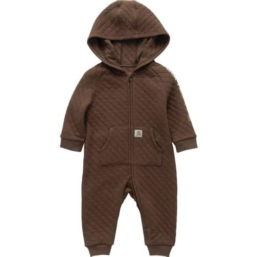 Carhartt Kid's CM8773 Long-Sleeve Zip-Front Quilted Jersey Hooded Coverall - Bo
