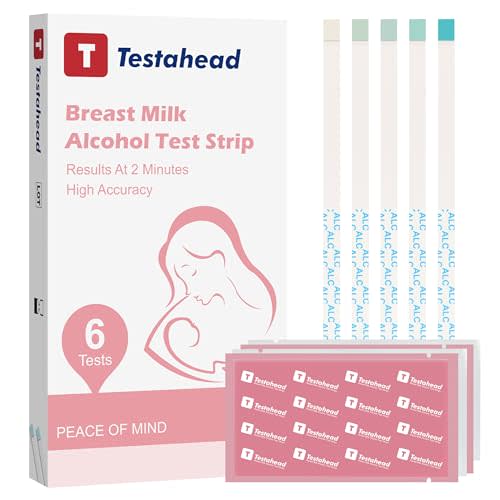 T TESTAHEAD 6Pcs Alcohol Test Strips for Breastmilk, Quick Results in 2 Minutes Breast Milk Alcohol Test Strips for Breastfeeding Moms at Home Holiday Party