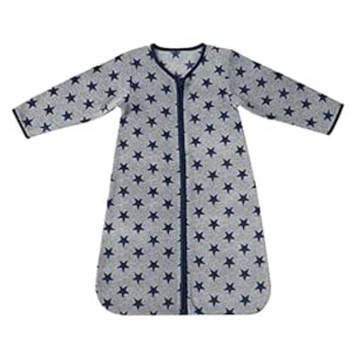 DaysU Micro Fleece Baby Sleep Sack 6-12 Months with Long Sleeves 1.5 TOG, Plush Warm Baby Wearable Blanket with 2-Way Zipper, Unisex Sleeping Bag for Infant Newborn, Navy Star