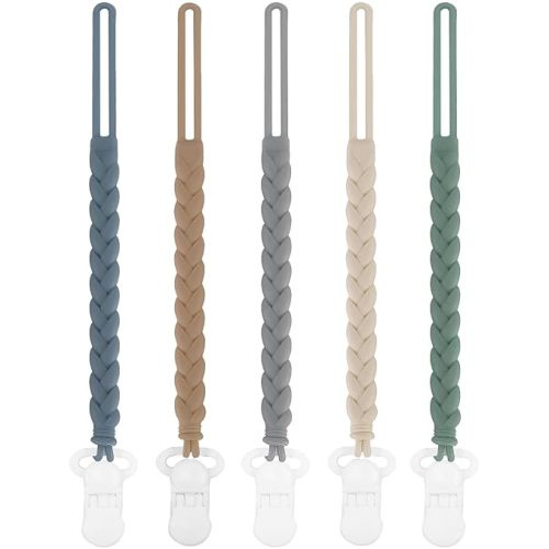 5-Pack Silicone Pacifier Clip