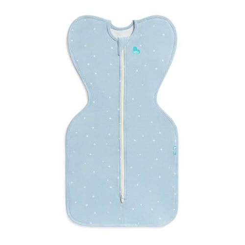 Love to Dream Swaddle Up Original, Arms Up Position, Light and Ultra Breathable Cotton - Wearable Blanket - 1.0 TOG - (20-24°C) Ideal for Moderate Temps (Twinkle Powder Blue, Medium, 6–8.5kg)