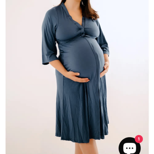 Lila Labor & Postpartum Gown in Midnight Blue