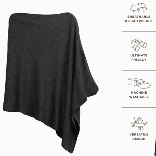 We Are Amma Cocoon Breathable Nursing Cover, Black