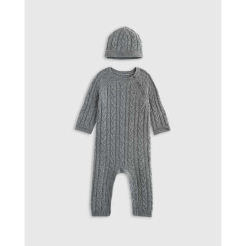 Washable Cashmere Cable One Piece & Hat Set