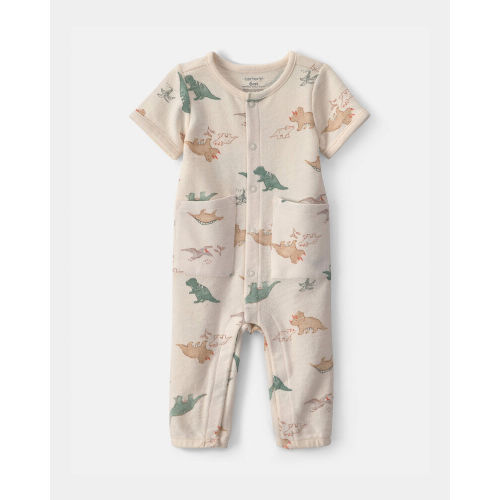 Baby Boy Dinosaur Jumpsuit - Cream | Carter’s Oshkosh Canada