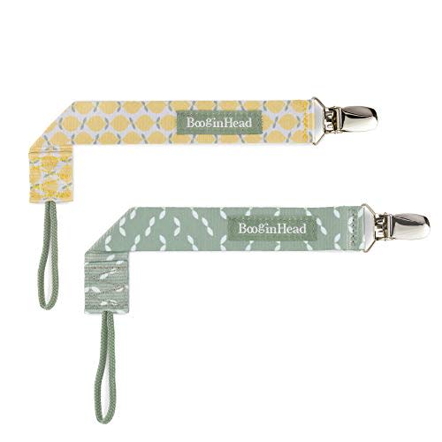 BooginHead Pacifier Clip Baby Pacifier Holder PaciGrip 2-Pack, Lemons and Leaves