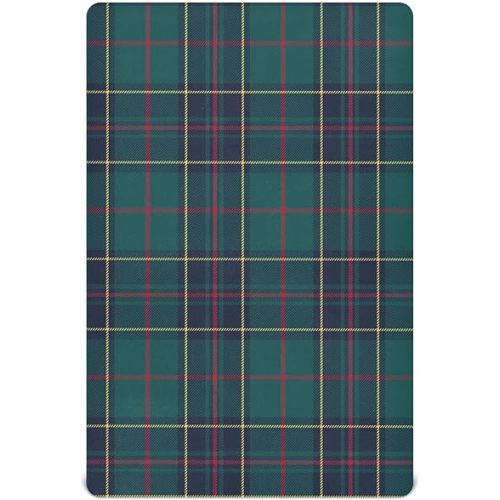 Kigai Red Blue Green Plaid Crib Sheet for Boys and Girls Jersey Knit Fitted Baby Sheet for Standard Crib Toddler Mattress Cozy Soft Breathable, 27x39 inch