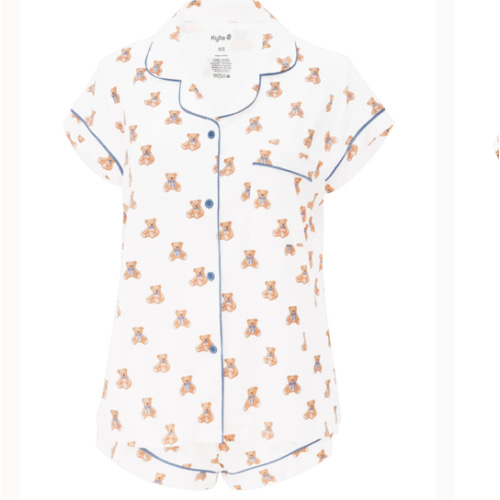 Bamboo Women’s Short Sleeve Pajama Set in Teddy Bear – Kyte Living