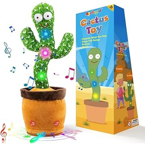 Ayeboovi Dancing Talking Cactus Baby Toy, Mimicking Recording Toy Repeats What You Say, Singing 120 Songs Toddler Toys Easter Basket Stuffers Gifts for Kids Autism Toys for 3 4 5 6+ Year Olds