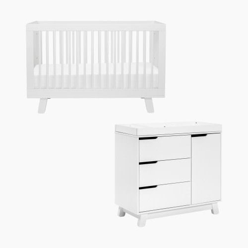 babyletto Hudson Crib & Hudson Dresser Bundle - White Crib And Dresser