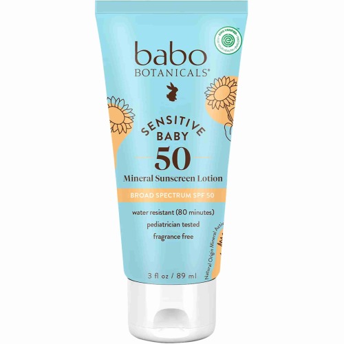 Babo Botanicals Sensitive Baby Mineral Sunscreen Lotion | Carewell