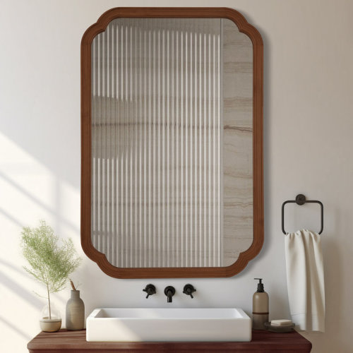 Ophelia & Co. Ali Wood Accent Wall for Bathroom, Decorative Mirror & Reviews | Wayfair