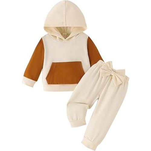 Baby Girl Clothes Infant Toddler Outfits Hoodie Sweatshirt Tops + Pants with Bows Set Baby Girls' Clothing