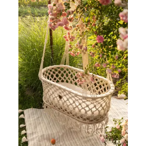 Hanging Macrame Baby Bassinet – Anzy Home