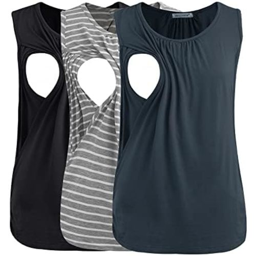 Smallshow Women's Nursing Tank Tops MEDIUM 3-Pack