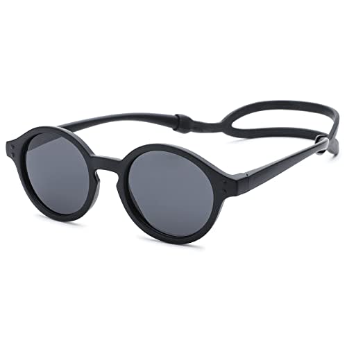 COASION Baby Polarized Sunglasses with Strap Adjustable TPEE Flexible Frame for Toddler Girls Boys Age 0-36 Months