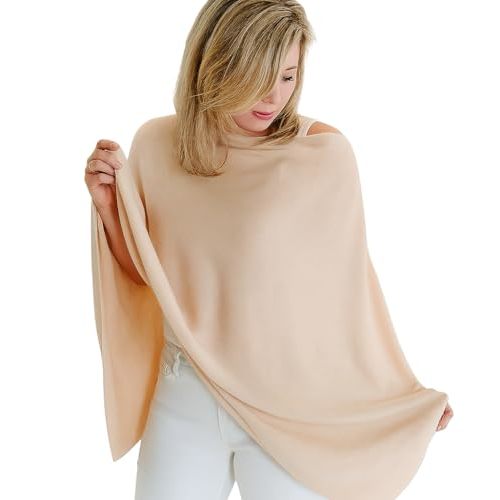 Breathable Nursing Cover Poncho – Stylish Multi-Use Breastfeeding Scarf, Car Seat Cover & Baby Blanket for Modern Moms