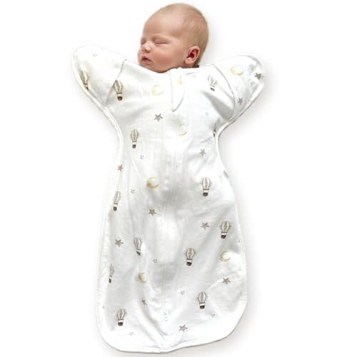 Newborn Swaddle Sack, IHDI Certified, Calms Startle Reflex, 100% Cotton Wearable Blanket, Newborn Essentials