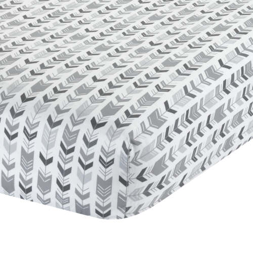 Urban Jungle Gray/White Arrow Print 100% Cotton Fitted Crib Sheet
– Lambs & Ivy