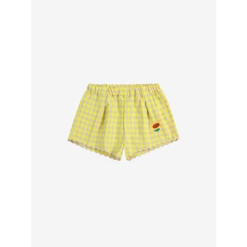 Vichy ruffle woven shorts