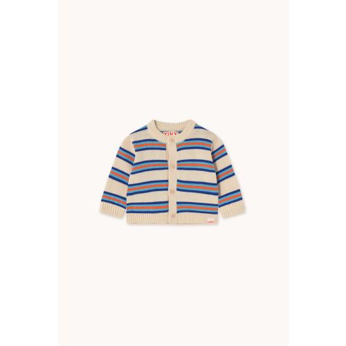MULTICOLOR STRIPES BABY CARDIGAN light cream | TINY