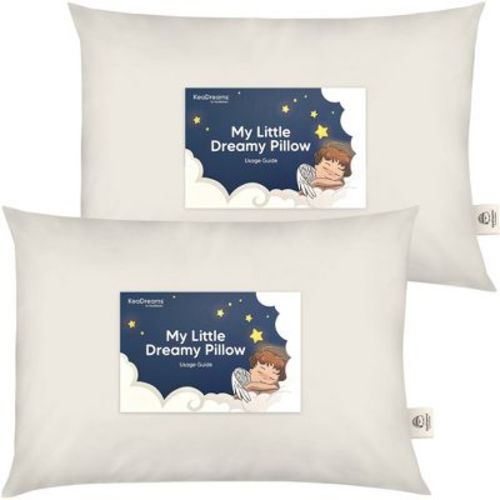 KeaBabies 2-Pack Toddler Pillow - Soft Organic Cotton Kids Pillows for Sleeping - 13X18 Travel Pillow for Kids Age 2-5 (Clay)