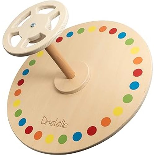 Wooden Spinner Seat - Sit and Spin - Bigger Size - Classic Spinning Activity Toy for Toddlers & Kids All Ages (Patent Pending)