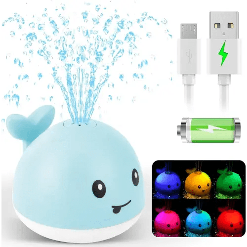 2024 Upgraded Baby Bath Toys, Light up Bath Toys for Kids 1-3 Babies 6-12 12-18 Months, Whale Sprinkler Spray Water Pool Bathtub Toys Toddlers Infant, Baby Shower Newborn Gifts for Boys 1st Birthday