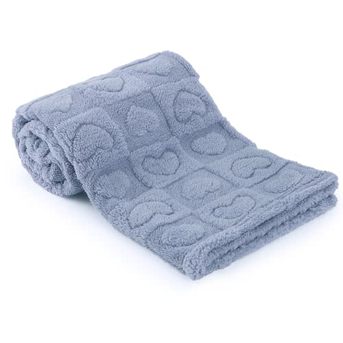 Plush Soft with Heart Checkered Baby Blanket,Fleece Infant Toddler Blankets for Girls Boys,Warm Lightweight Breathable Newborn Receiving Blankets for Crib Stroller 30"×39" (Blue,Heart)