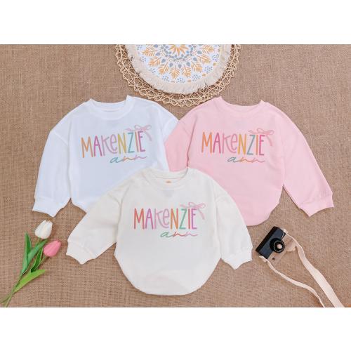 Personalized Name Baby Girl Outfits, Custom baby Romper Sweatshirt, Baby Shower Gift, Baby Girl Clothes, Newborn Clothes, Baby Girl Outfits