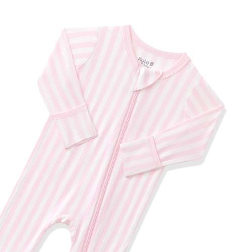 Zippered Footie in Small Sakura Stripe, 6-12 mos
